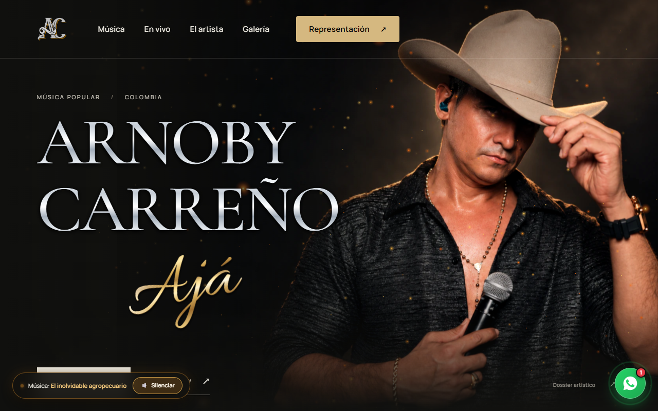 Sitio web oficial de Arnoby Carreño